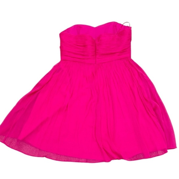 NWT J Crew hot fuchsia pink 100% silk lined strapless mini dress full skirt 16 - Picture 7 of 12